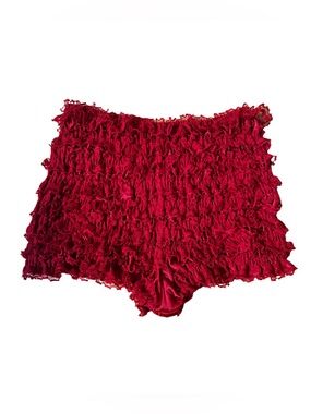 Romantic Red Lace Ruffle Bloomers